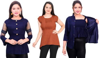 Girls Casual Crepe Top