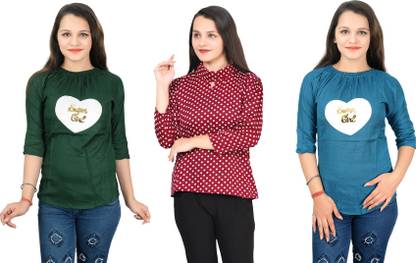 Girls Casual Crepe Top