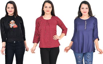 Girls Casual Crepe Top