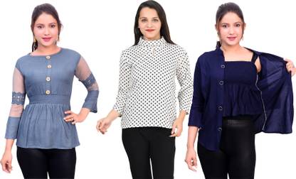 Girls Casual Crepe Top