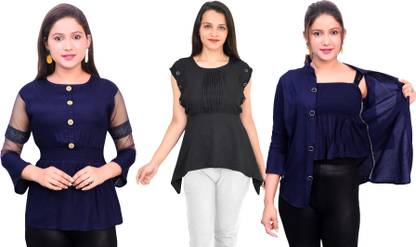 Girls Casual Crepe Top