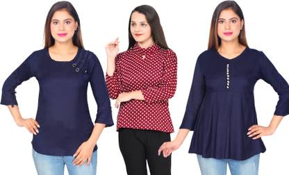 Fikroo Girls Casual Crepe Top