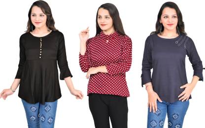 Girls Casual Crepe Top
