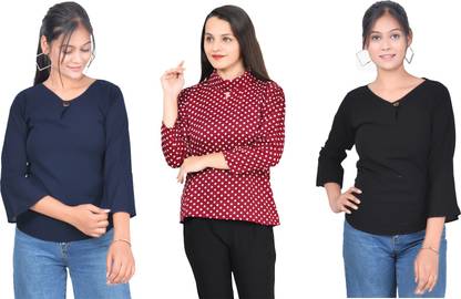 Girls Casual Crepe Top