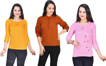 Girls Casual Crepe Top