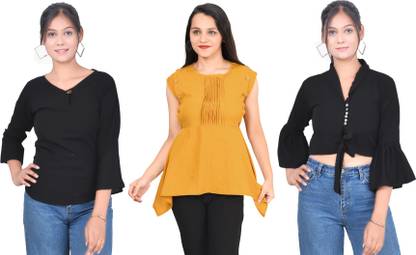 Casual Solid Women Red Top