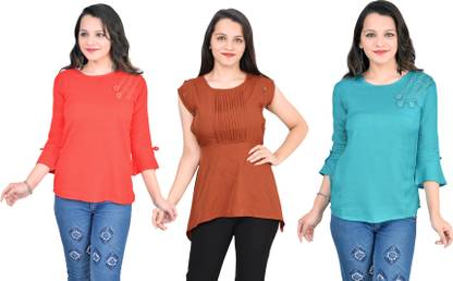 Girls Casual Crepe Top