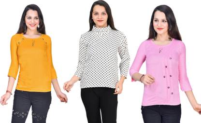 Girls Casual Crepe Top