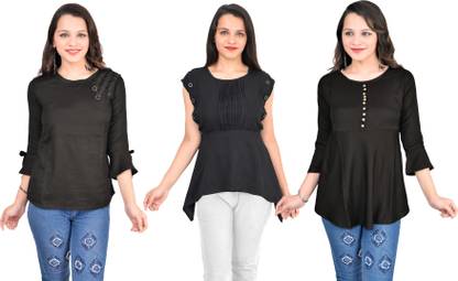 Girls Casual Crepe Top