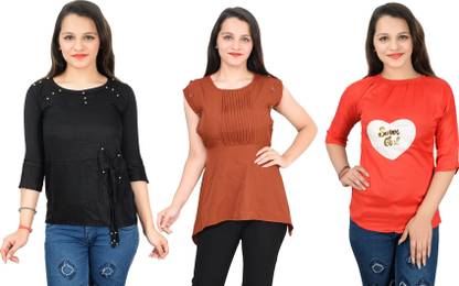 Girls Casual Crepe Top