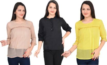 Girls Casual Crepe Top
