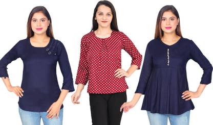 Girls Casual Crepe Top