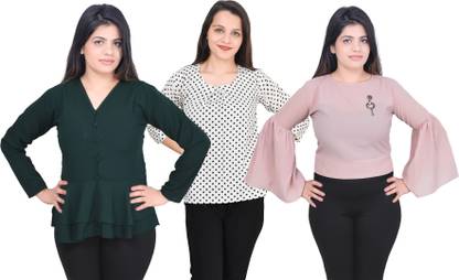 Casual Solid Women Red Top