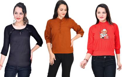 Girls Casual Crepe Top
