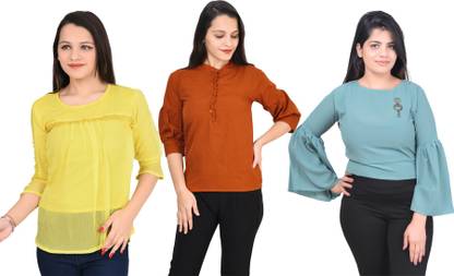 Girls Casual Crepe Top