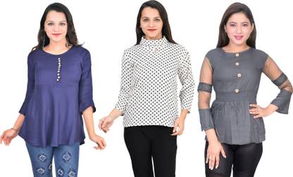 Girls Casual Crepe Top