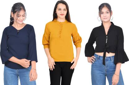 Girls Casual Crepe Top