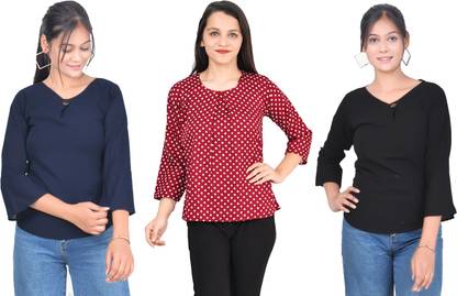 Girls Casual Crepe Top