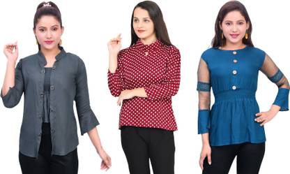 Girls Casual Crepe Top