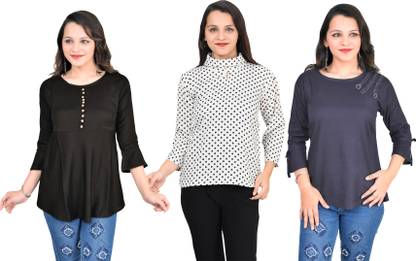 Girls Casual Crepe Top