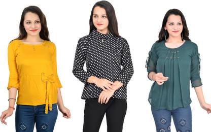 Girls Casual Crepe Top