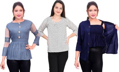 Girls Casual Crepe Top