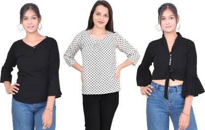 Girls Casual Crepe Top
