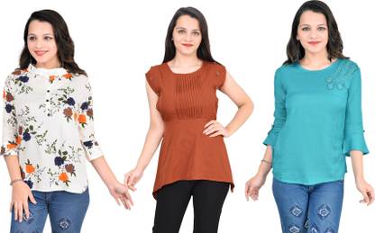 Fikroo Girls Casual Crepe Top