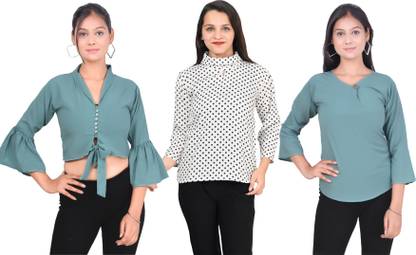 Casual Solid Women Red Top