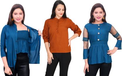 Girls Casual Crepe Top