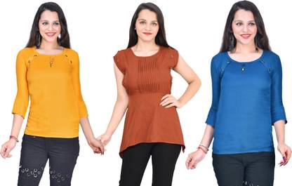 Girls Casual Crepe Top