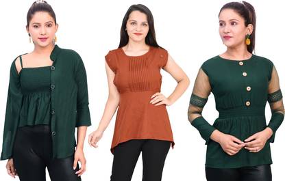 Girls Casual Crepe Top