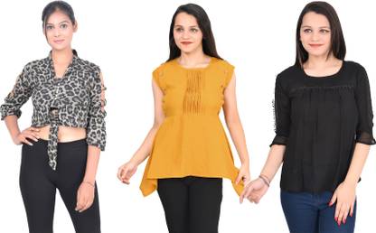 Girls Casual Crepe Top