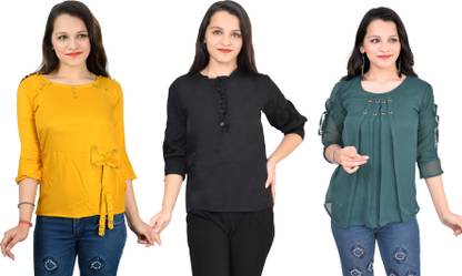 Girls Casual Crepe Top