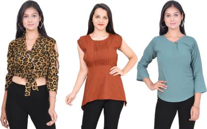 Fikroo Girls Casual Crepe Top