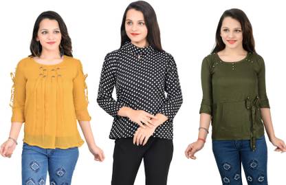 Girls Casual Crepe Top