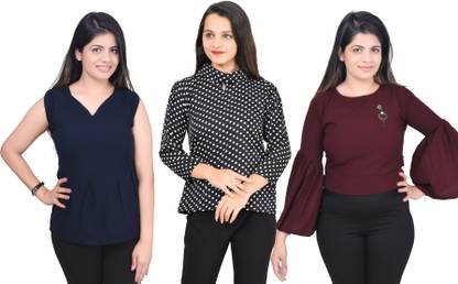 Fikroo Girls Casual Crepe Top