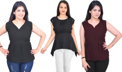 Girls Casual Crepe Top