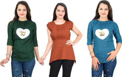 Girls Casual Crepe Top