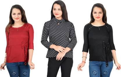 Girls Casual Crepe Top