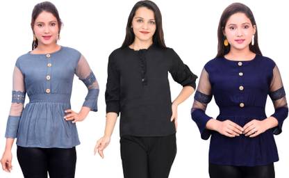 Girls Casual Crepe Top