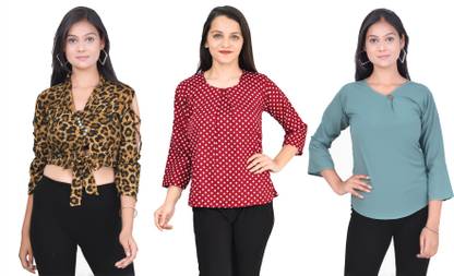 Girls Casual Crepe Top