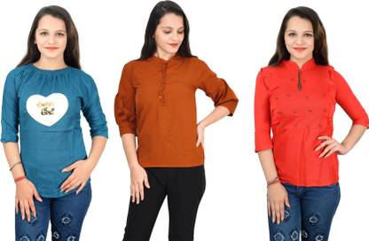 Girls Casual Crepe Top