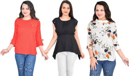 Girls Casual Crepe Top