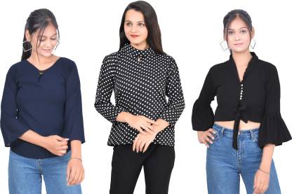 Girls Casual Crepe Top