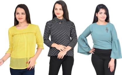 Casual Solid Women Red Top