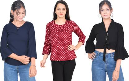 Fikroo Girls Casual Crepe Top