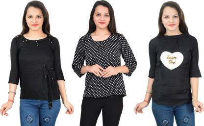 Girls Casual Crepe Top