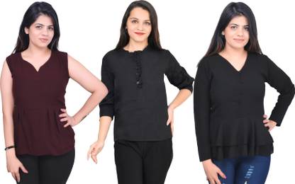 Girls Casual Crepe Top
