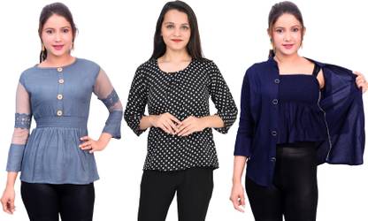 Girls Casual Crepe Top
